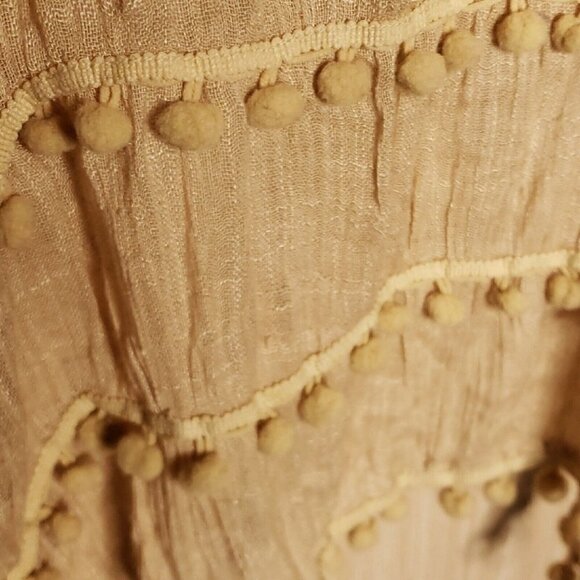 Unbranded Womens Tan Soft Scarf With Pom Pom Detail. - Picture 2 of 3